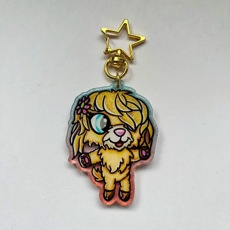 Porte-clés LPS chien 2518 à paillettes