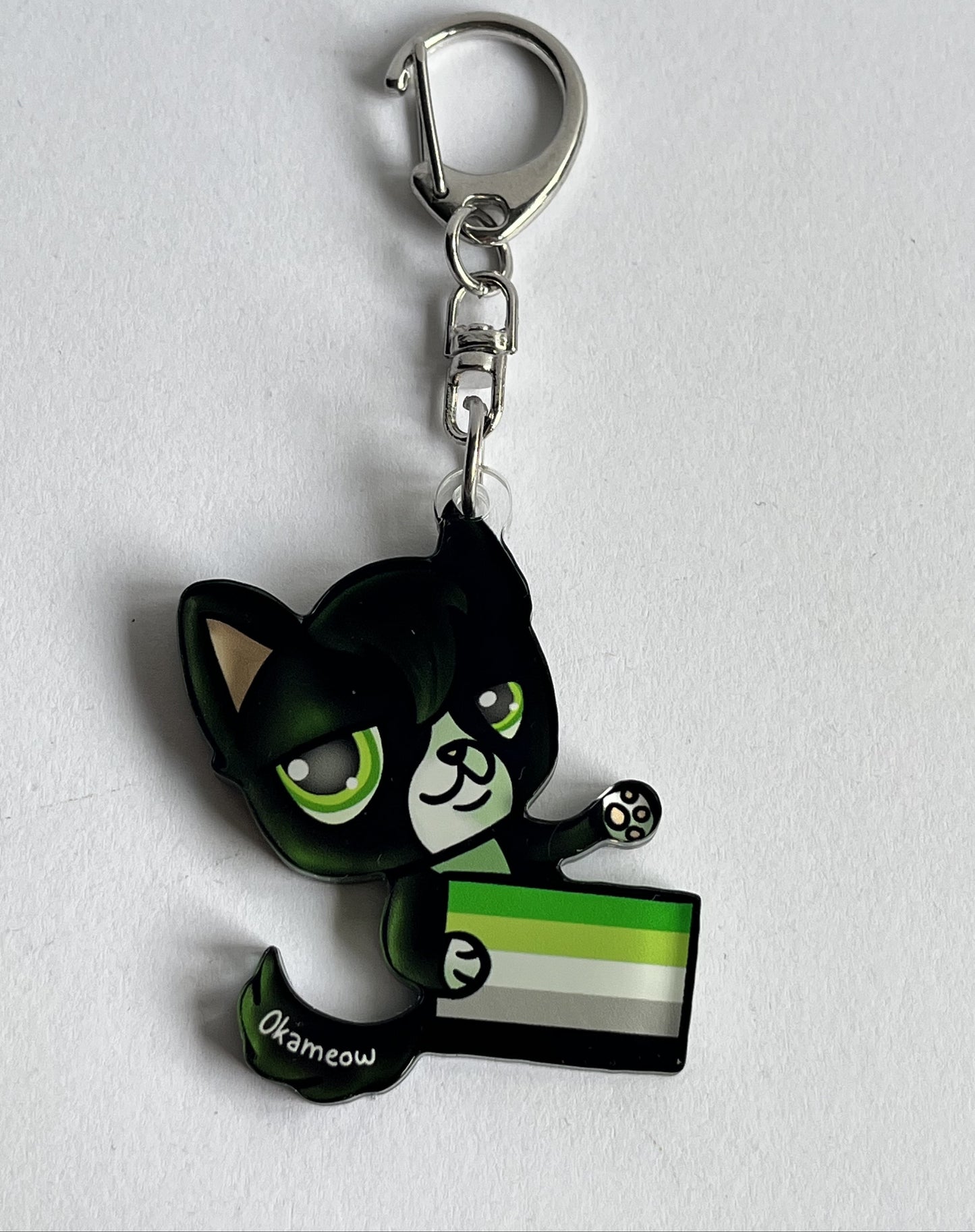Aromantic cat LPS keychain