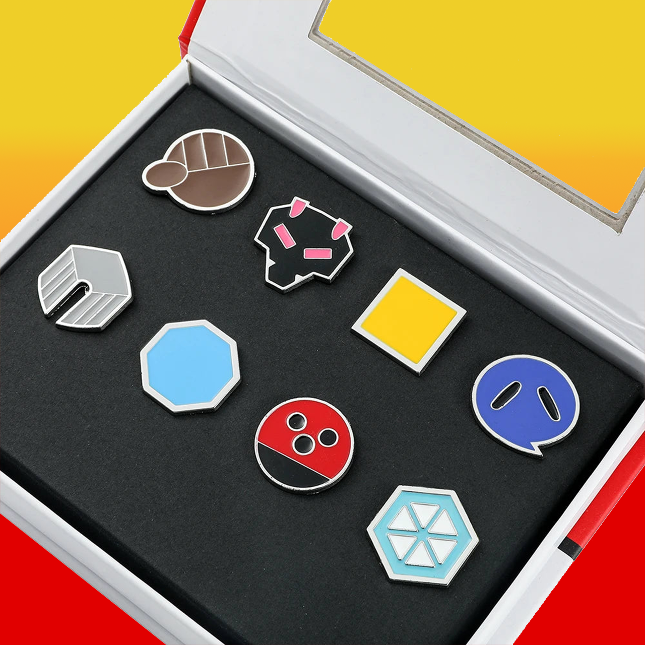 Boîte de 8 badges d'arène Pokémon