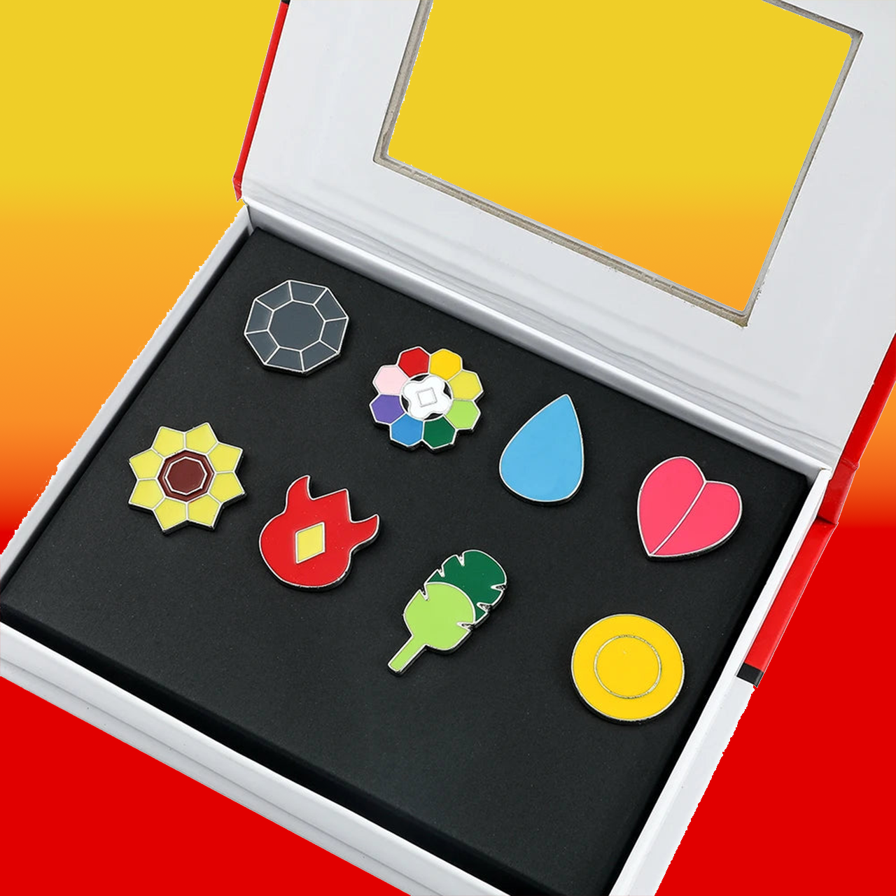 Boîte de 8 badges d'arène Pokémon