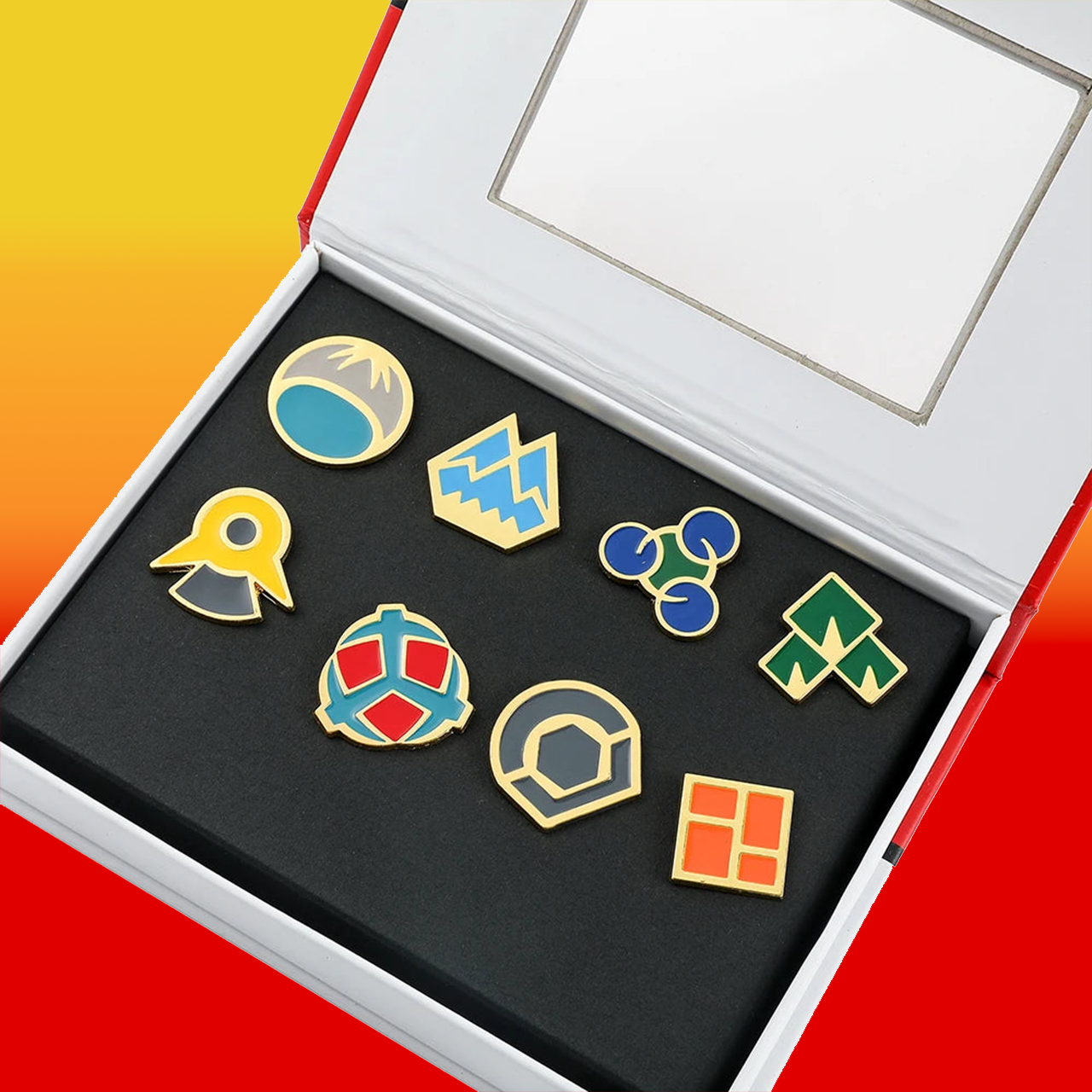Boîte de 8 badges d'arène Pokémon