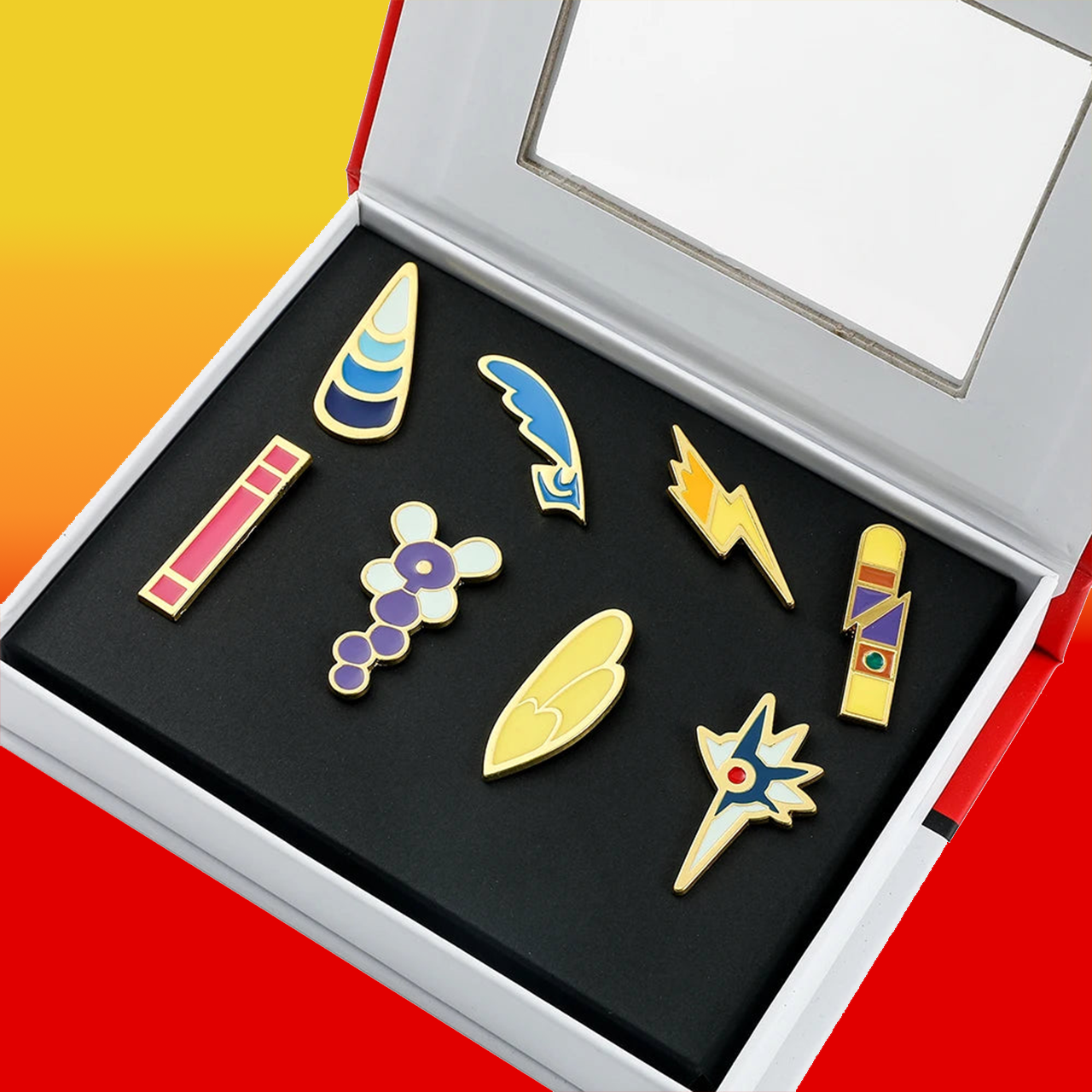 Boîte de 8 badges d'arène Pokémon