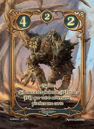 Carte Safir - Raptor - Saison 2 ED1 Forteresse Azur
