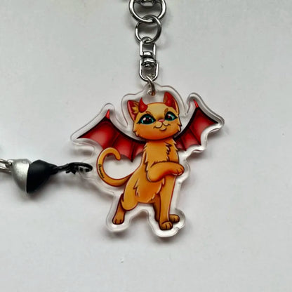 LPS keychain angel dachshund 675 and devil cat 339