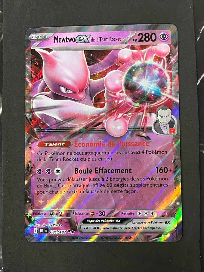 Carte Pokémon Mewtwo Ex de la Team Rocket Rivalités Destinées