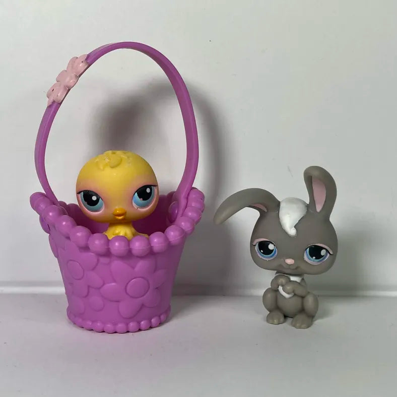 Figurine Littlest Petshop Lapin #14 et Poussin #13