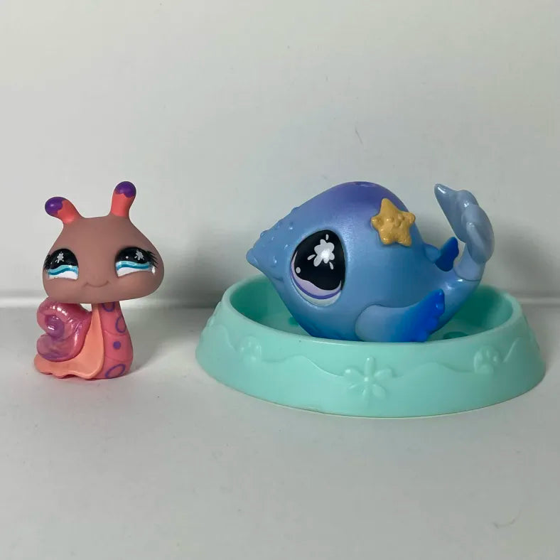 Figurine Littlest Petshop Baleine #824 et Escargot #823