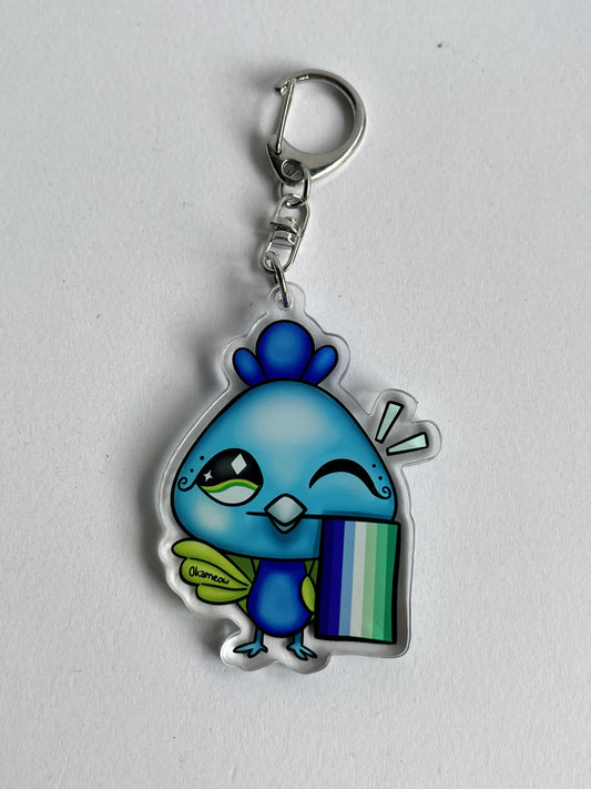 Porte-clés LPS paon gay