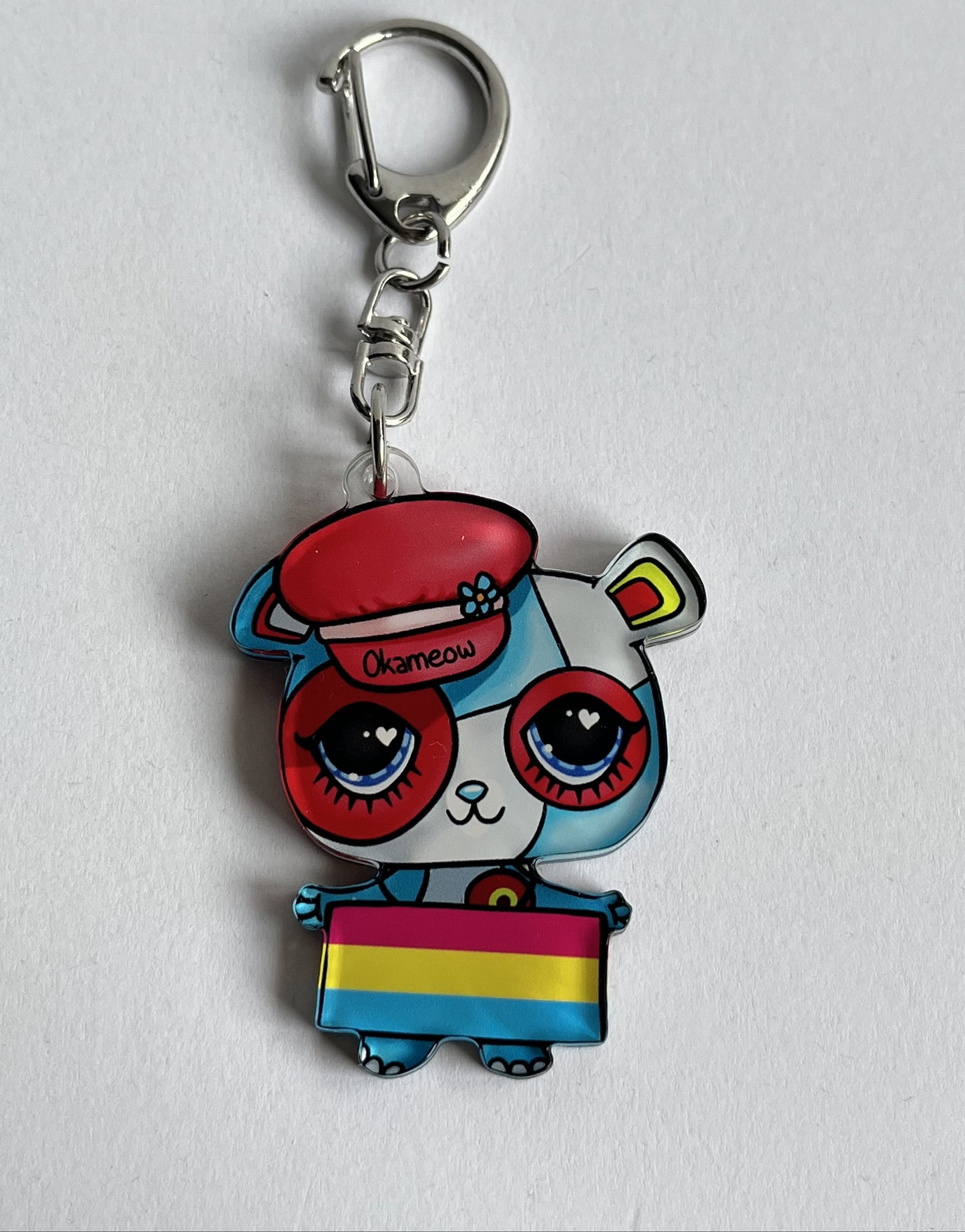 Porte-clés LPS panda pansexuel