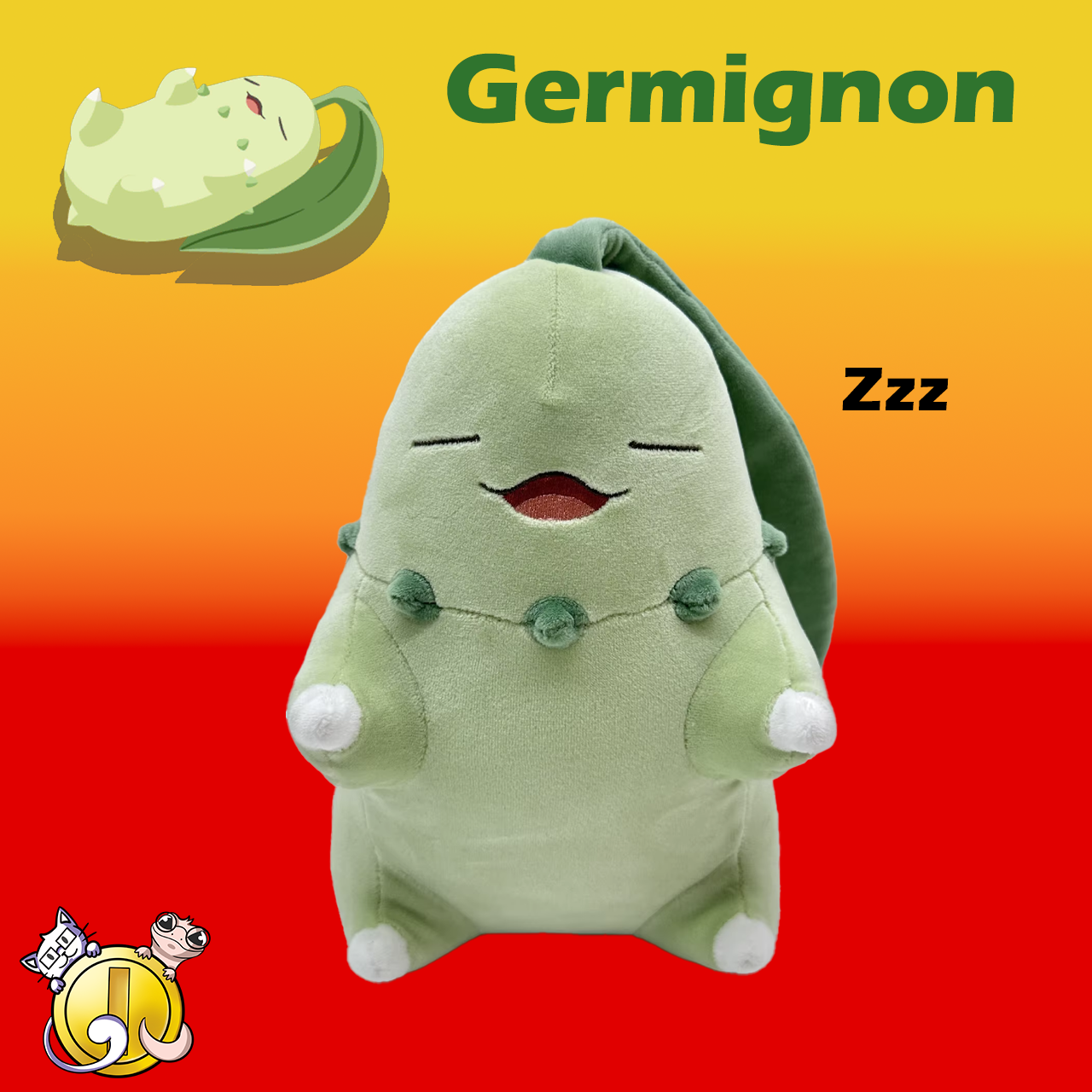 Peluche Pokémon Germignon endormi