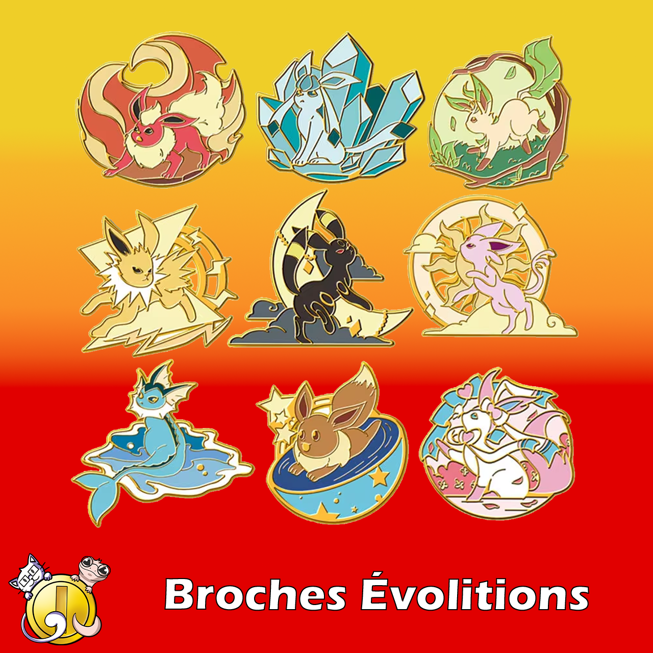 Pins Pokémon Évolutions d'Évoli (Eeveelutions)