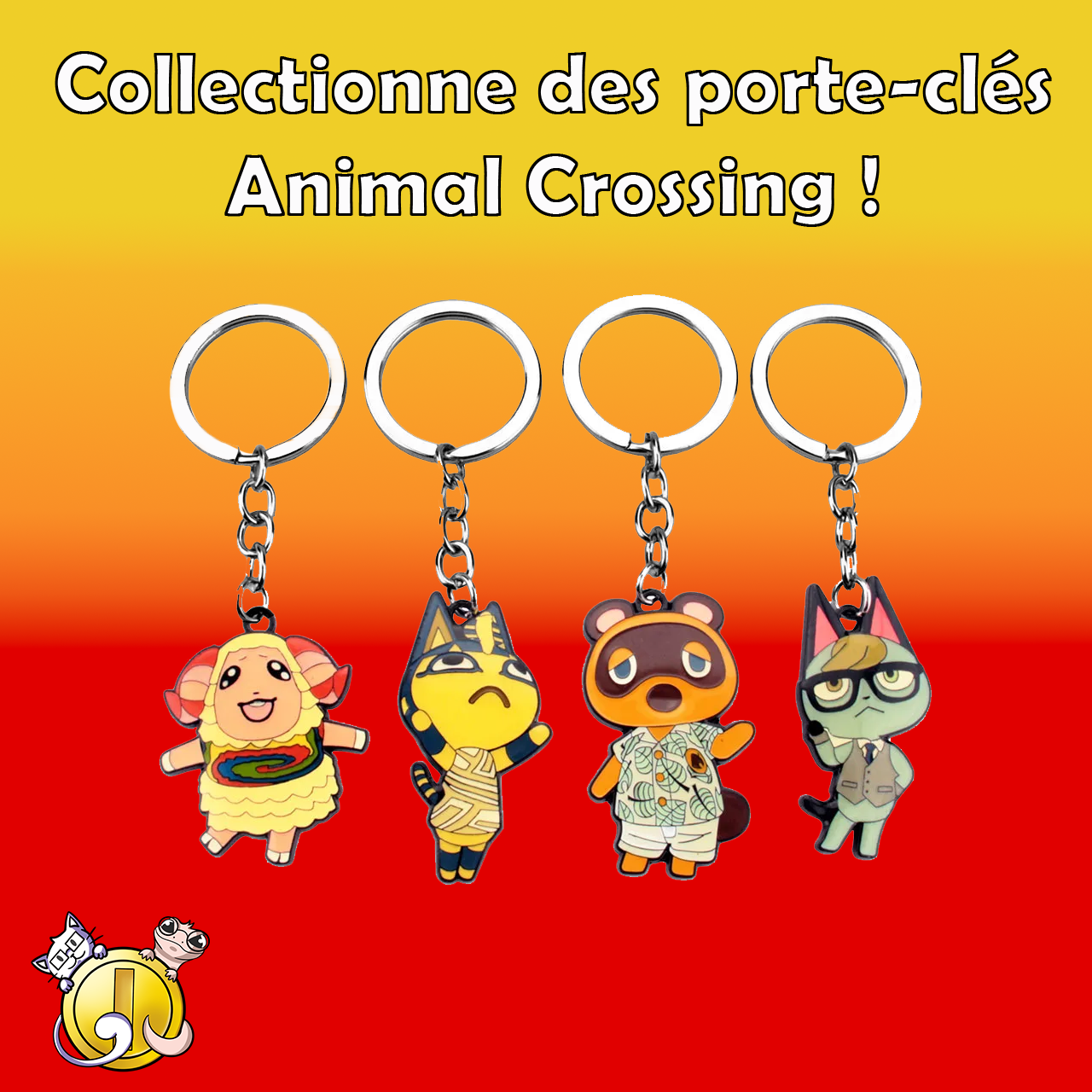 Porte-clés Animal Crossing en métal